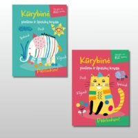 Katinas + Dramblys. Kūrybinė piešimo ir lipdukų knyga ((Dviejų knygų komplektas)